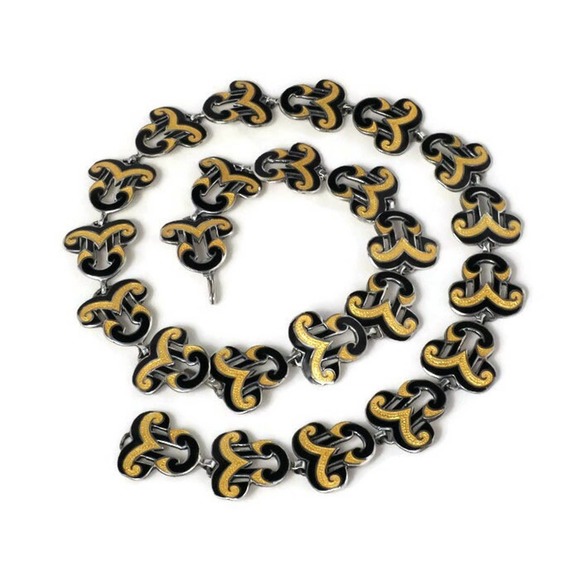 Margot de Taxco Enamel on Sterling Silver Necklace and Bracelet Set - Picture 10 of 10